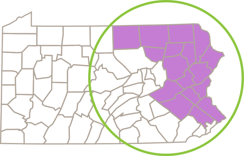 PA State map of locations